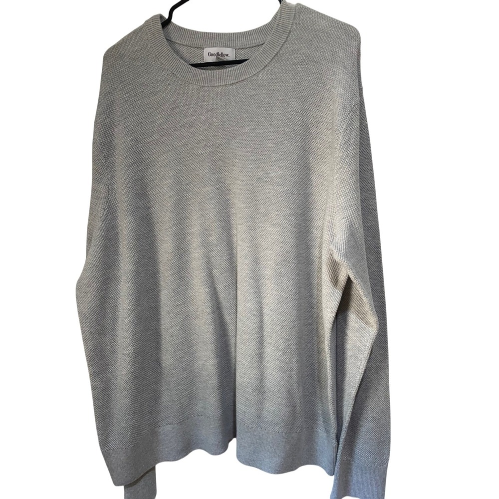 #297 Gray Mens Goodfellow & Co Textured Crewneck Sweater